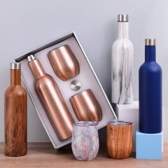 24OZ Colorful Design Stainless Steel Wine Bottle Gift Set