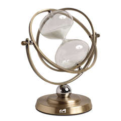 10.2Inch*7.4Inch Light Luxury Globe Hourglass Timer 30 Minutes