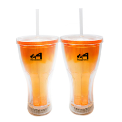 Coke double layered straw luminous cup（15.2oz）