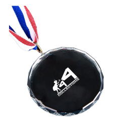 Customize Crystal Award Medals Medallions W/ Ribbon