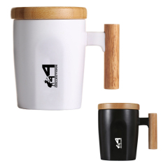 140Z Wooden Handle Ceramic Coffee Mugs