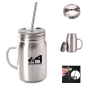 16oz Stainless Steel Double-Layer Vacuum Milk Cup W/ Lid & Straw