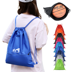 Drawstring Backpack W/ Front Zipper