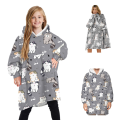 Exterior Cotton Fleece Hoodie Parent-Child Pajamas