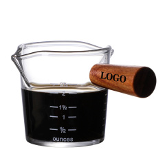 4 OZ Glass Coffee Cup with Wooden Handle