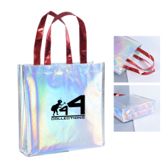 Customized Waterproof Non-Woven Fabrics Laser Film Tote Bag