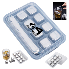 8 Pcs Gold Stainless Steel Frozen Cubes Ice