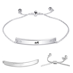 Adjustable Engraved Chain Bracelet