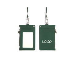 Leather Lanyard Zipper Card Bag