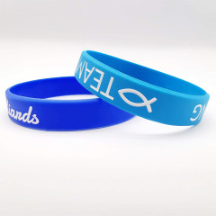 Debossed Color Fill Silicone Wristband 