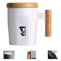 140Z Wooden Handle Ceramic Coffee Mugs