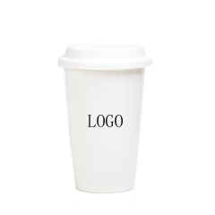 Double layer mug insulated with silicone lid(12oz)