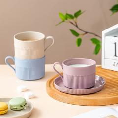 Simple creative ceramic coffee cup plus saucer(8.45oz)