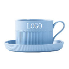 Simple creative ceramic coffee cup plus saucer(8.45oz)