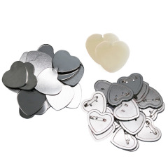Custom Buttons - 2.24*2.08 Inch Heart, Pin Backed