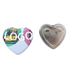 Custom Buttons - 2.24*2.08 Inch Heart, Pin Backed