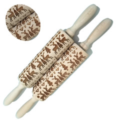 Christmas Wooden 3D Rolling Pins