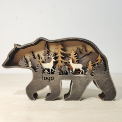 Wooden Elk Desktop Ornament
