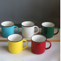 13.5Oz Ceramic Enamel Camping Coffee Mugs