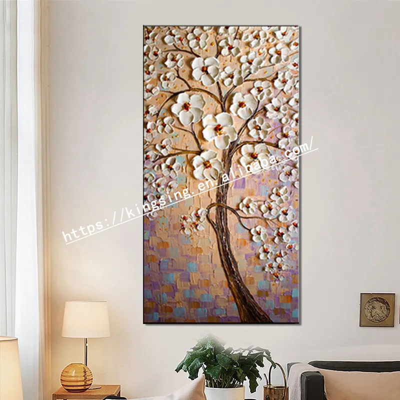 Cuchillo Pintura Al Óleo-Flor