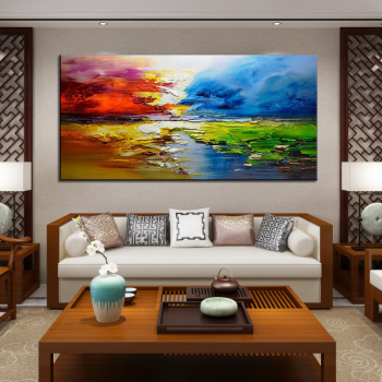 Modern Abstract Oil Painting Landscape Canvas Painting Print Poster Wall Painting Art for Bedroom Living Room Home Decoration