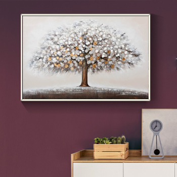 100% fait à la main Texture peinture à l'huile un arbre plein de fruits abstrait Art mur photos pour salon maison bureau décoration