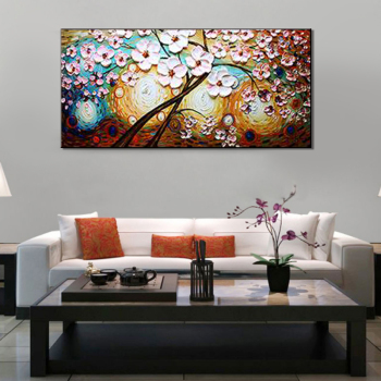 New handmade Modern Canvas on Oil Painting Palette knife Tree 3D Paintings living room Decor Wall