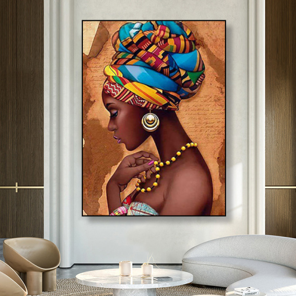 Amazon ebay aliexpress fashional black lady DIY digital acrylic painting by numbers, factory direct painting by numbers kit