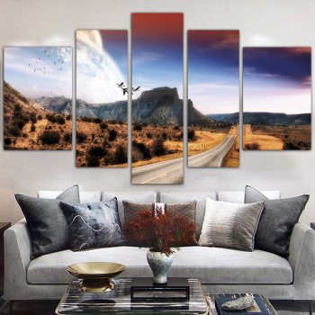 Decoration Wall Art Craft Landscape Prints Home Modern Paintings 5 Piece Oil Decorative Highway Canvas Painting