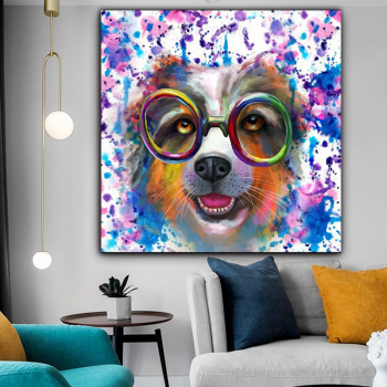 Hot selling popular wholesale custom color puppy picture print original product oil painting