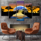 modern 5 panel unframed canvas print of animal Painting Wall Art Home Decor 5 Panels Pictures For Living Room