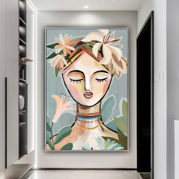 Handmade Texture Oil Painting Beauty with eyes closed Abstract Art Wall Pictures Decoration