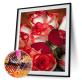 Großhandel Kundenspezifische rote Blumen Runde Kristall Strass 5D Diamant Malerei Malen nach Zahlen Full Drill Painting für Amazon