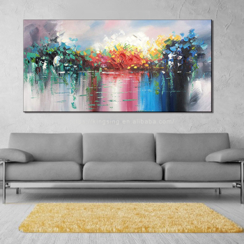 New product glacial volcanoes and lakes art paintings print handmade  canvas oil painting