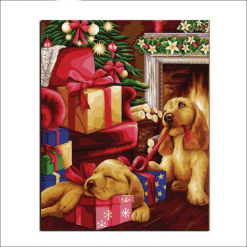 Рамка Рождественская картина DIY картина по номерам подарочная коробка современная настенная художественная картина акриловая краска на холсте для домашнего искусства