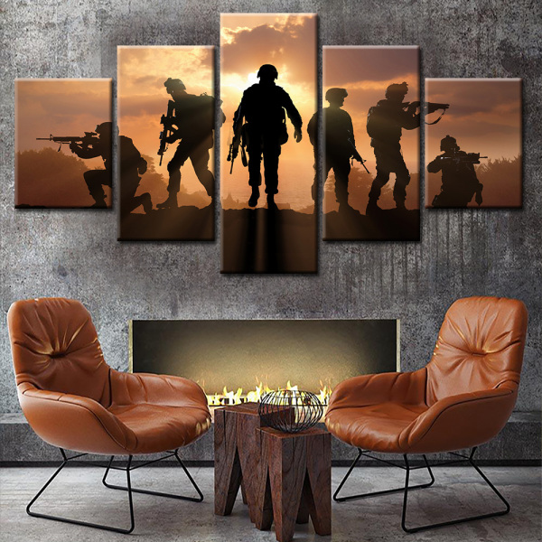 Top fashion art of war theme 3d painting digital printing canvas printing custom painting