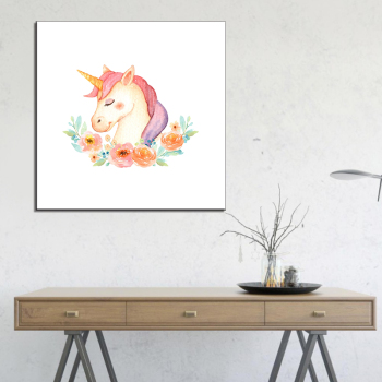 Colorful Unicorn Watercolor Canvas Art Print Painting Poster Wall Pictures For Room Home Decorative Bedroom Decor No Frame