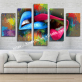 Modern 5 Frameless Canvas Graffiti Lip Wall Printing Art Home Decoration 5 Living Room Pictures