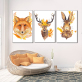 Peintures murales d'animaux de renard personnalisées en gros sur toile