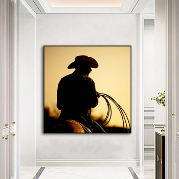 Top selling west cowboy countryside art painting, trendy style eco-friendly digital printed printing