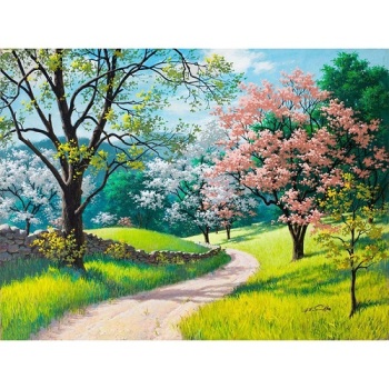 Popular DIY Acrylic Painting Simple Landscape Picture Paint By Numbers for Children
