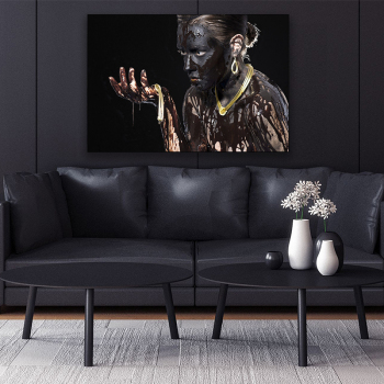 Wholesale personality vivid figure decorative painting ,Black decorated woman art oil printing painting