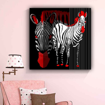 Oil painting colorful zebra horse abstract painting animal prints canvas wall art home decoration painting