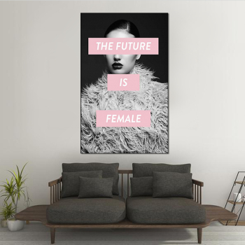 Custom Personal Single Panel Big Size The Future is Female Women Poster Painting Modern Home Decor Canvas Oil Painting