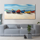Latest product leisure beach boat theme painting print custom handmade oil wall painting