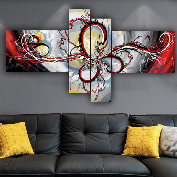 Wholesale 4Panel wall art custom picture abstract canvas print living room wall decoration hanging painting