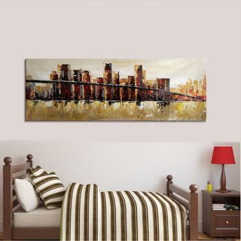 Home Decor Hand Made oil painting Architectural Landscape Bridge