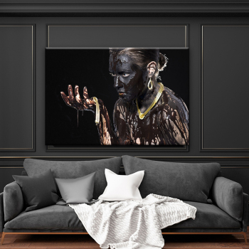 Wholesale personality vivid figure decorative painting ,Black decorated woman art oil printing painting