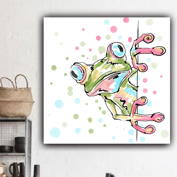Summer fresh wall art custom design cartoon cute frog photo picture print canvas oil painting