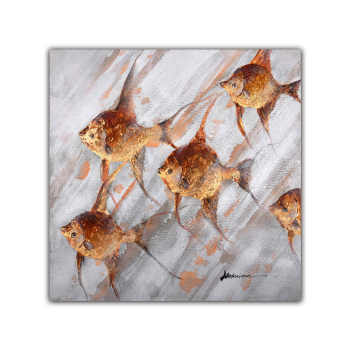 Handmade Oil Paintings Gold Fishes Large Abstract Painting Animal Print Canvas Wall Art Home Decor Handmade Oil Paintings Gold Fishes Large Abstract Painting Animal Print Canvas Wall Art Home Decor